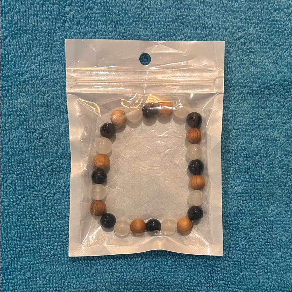 Wood and Stone Beaded Bracelet
